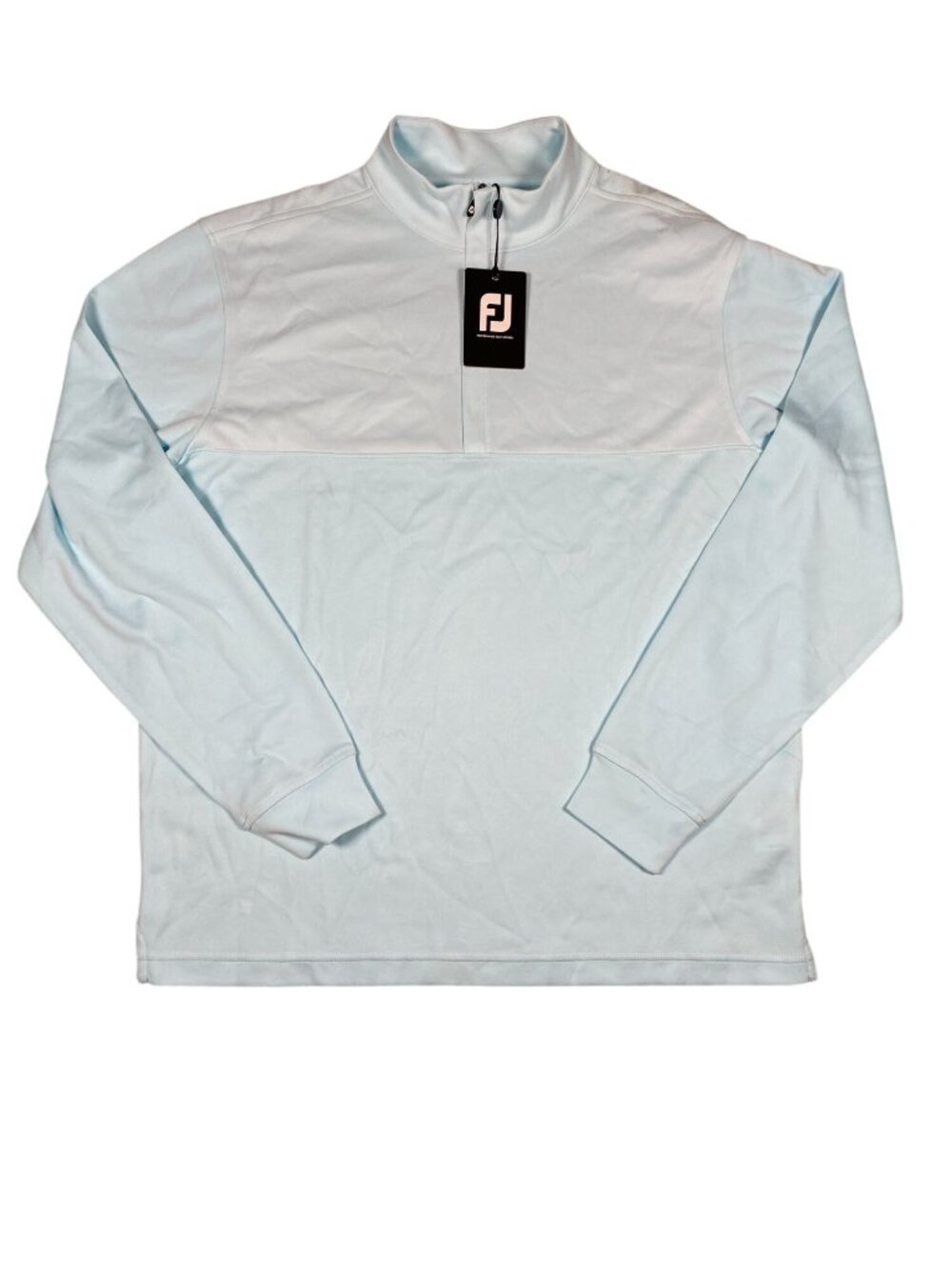 FootJoy Mens Light Blue Half-Zip Pullover Long Sleeve Golf Shirt L Polyester NEW